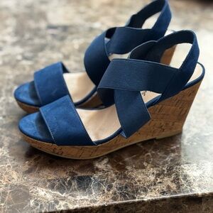 American Eagle Outfitters Navy Wedge Sandals